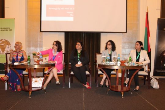 L-R: Ms. Sandi Saskena, Dr. Ismahane Elouafi, Dr. Asma Salman, Dr. Sabrina Joseph and Dr. Kakul Agha