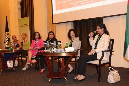 L-R: Ms. Sandi Saskena, Dr. Ismahane Elouafi, Dr. Asma Salman, Dr. Sabrina Joseph and Dr. Kakul Agha