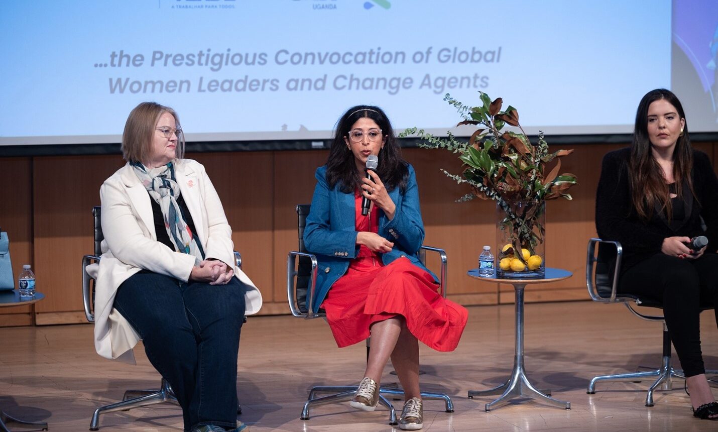 From Left-Right: Ruthe Framer, Founder & CEO at Last Mile Education Fund, Amira Youssef, Vice President of Product Management and Board Advisor & Justyna Kedra, Founder of WERULE at GPWC 2024 New York Event