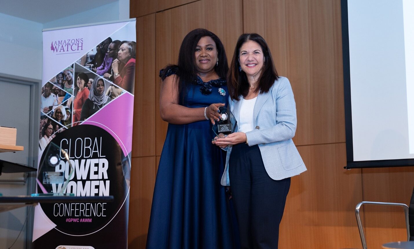 From Left – Right: Dr. Ibifuro Ken-Giami, Executive Director CELD, Host & Mary Ellen Iskenderian, CEO of Women's World Banking at the GPWC 2024 New York Event