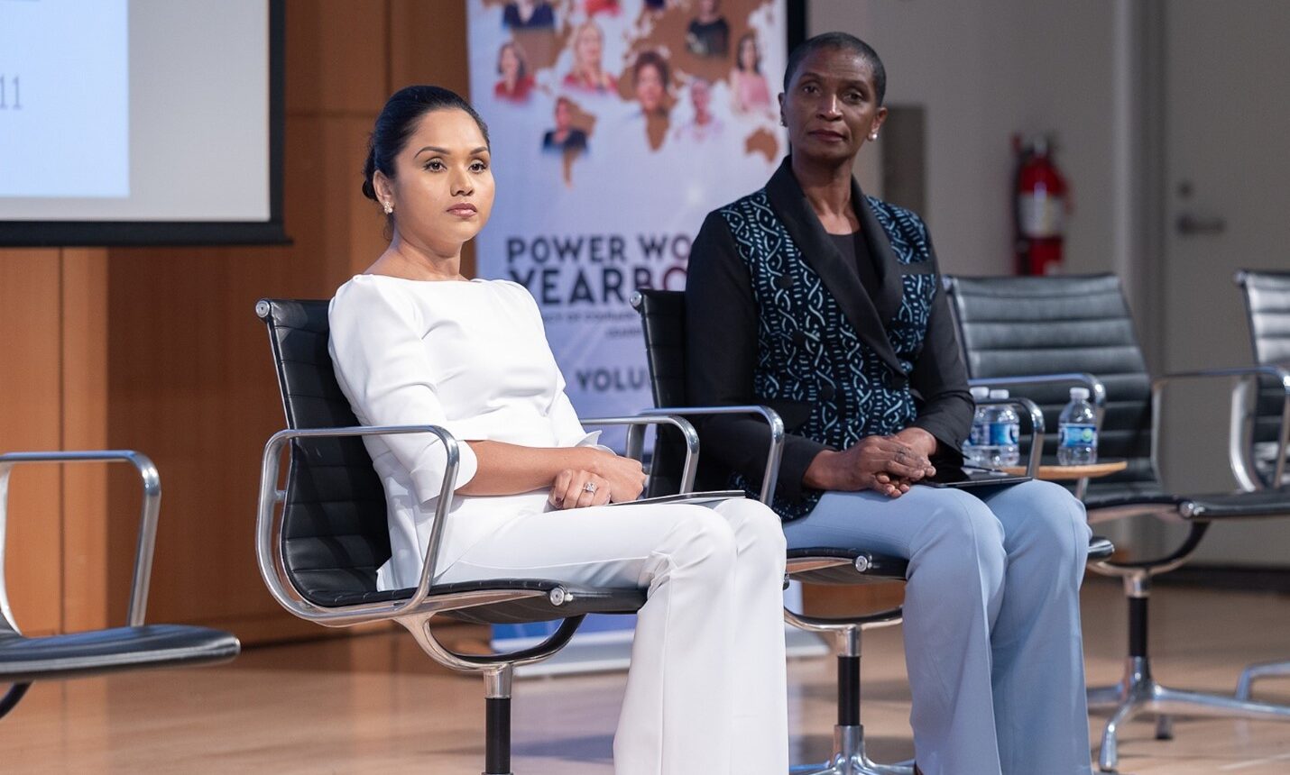 From Right – Left: HE Mrs. Arya Ali, First Lady of Guyana & Dr. Filomena Mendes Gonçalves, Former Minister of Health of Cabo Verde