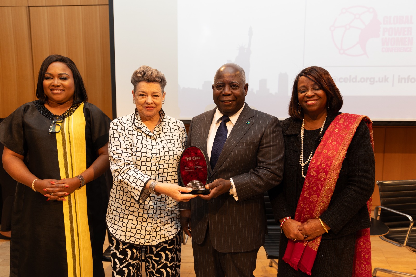 GPF 2025 Awards - Dr. Ibifuro Ken-Giami, HE Dr. Lucrecia Peinado, PM Philip Davis, Hon. Reta Jo Lewis